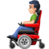 👨🏻‍🦼 man in motorized wheelchair: light skin tone display on Facebook